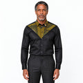 Akin | Black Chino African Print Shirt