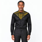 Akin | Black Chino African Print Shirt