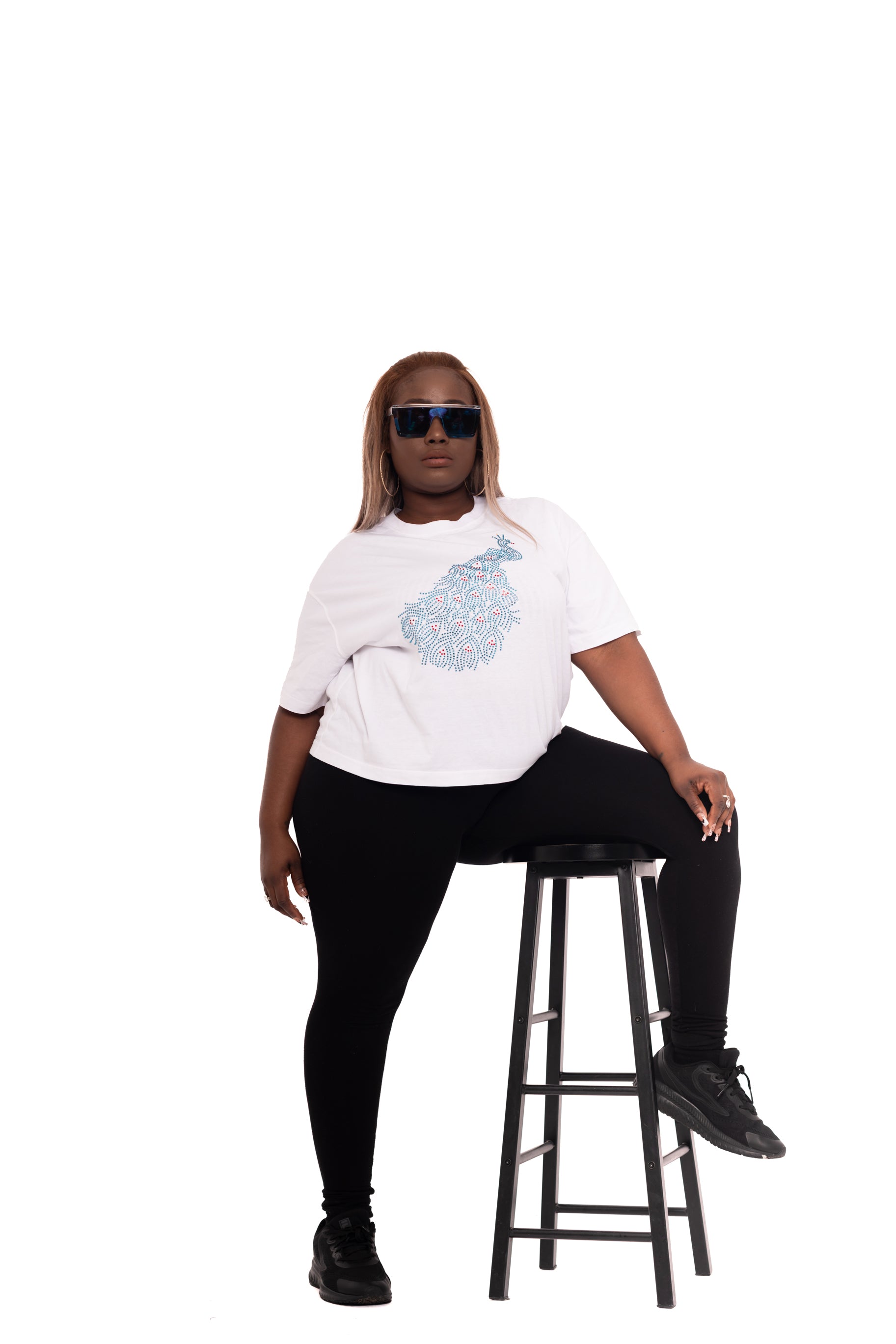 Blinged Peacock Tshirt