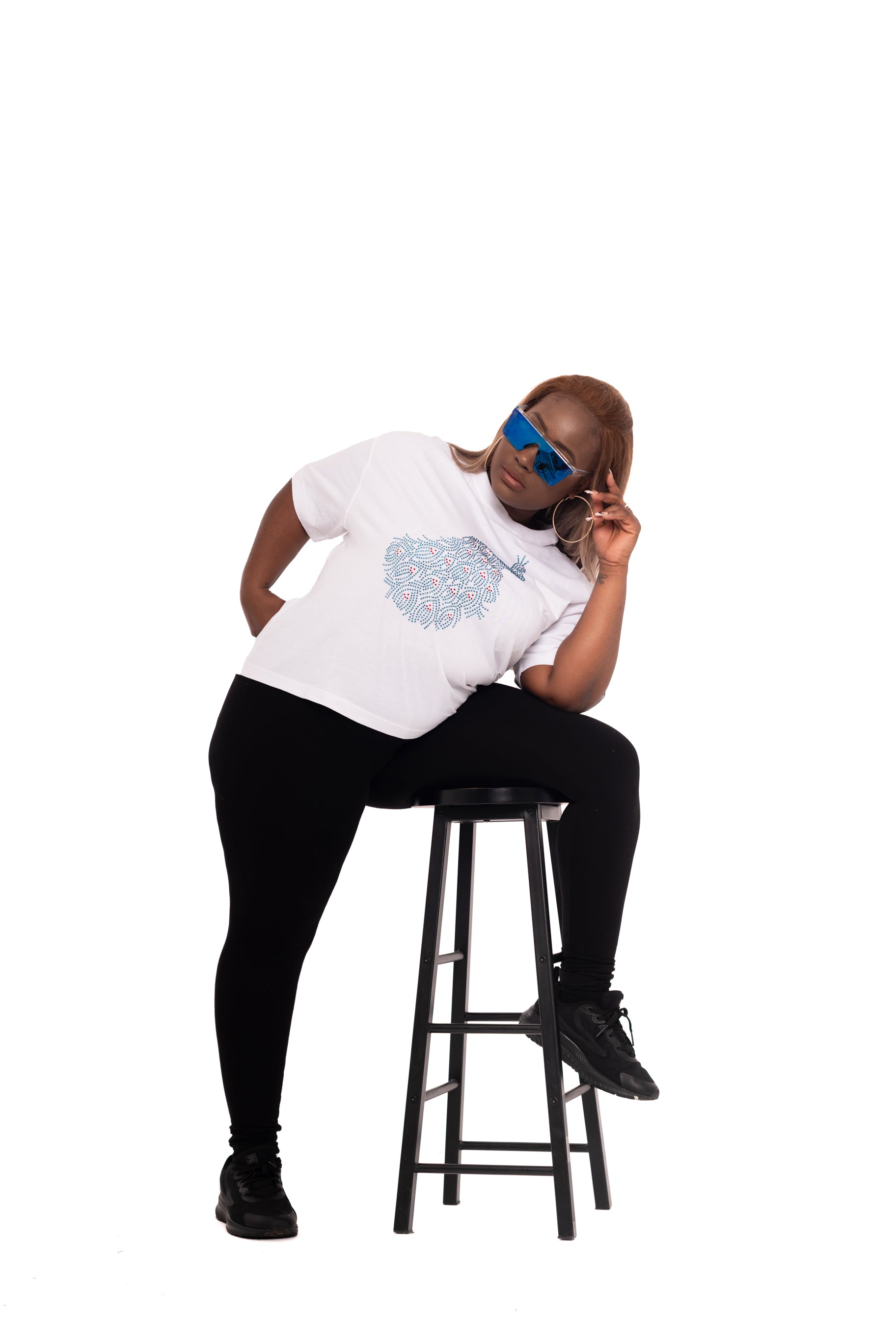 Blinged Peacock Tshirt