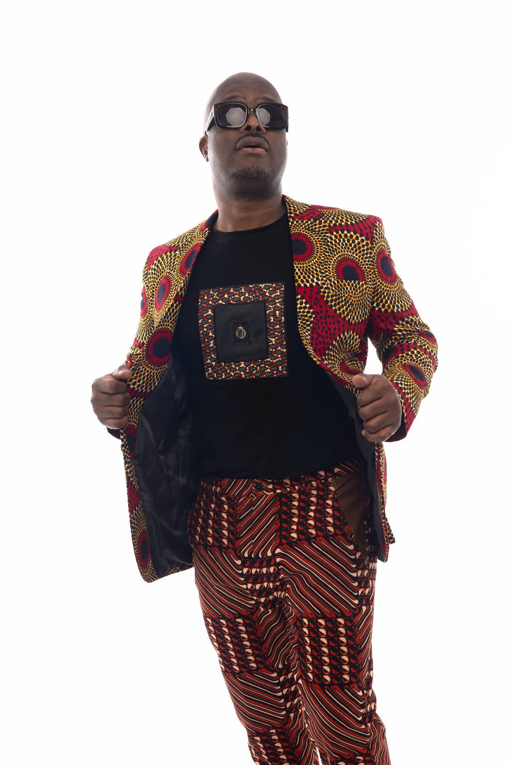 African Fashion Ankara Print Blazer (Concentric pattern)