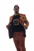 Blazer à imprimé Ankara concentrique