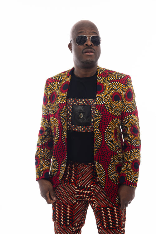 African Fashion Ankara Print Blazer (Concentric pattern)