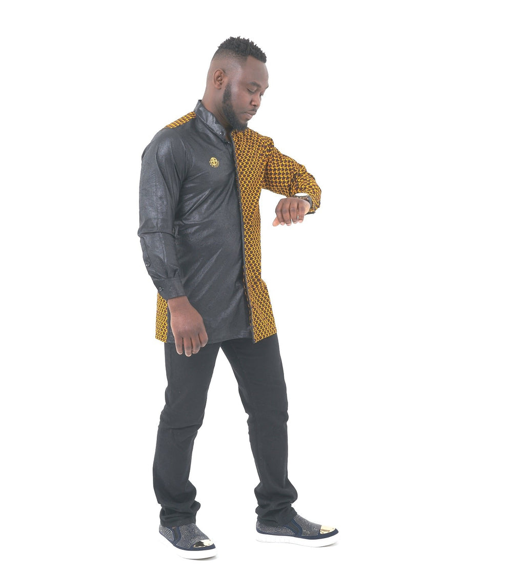 Fishscale African Print Shirt — Ankara shirt view 2