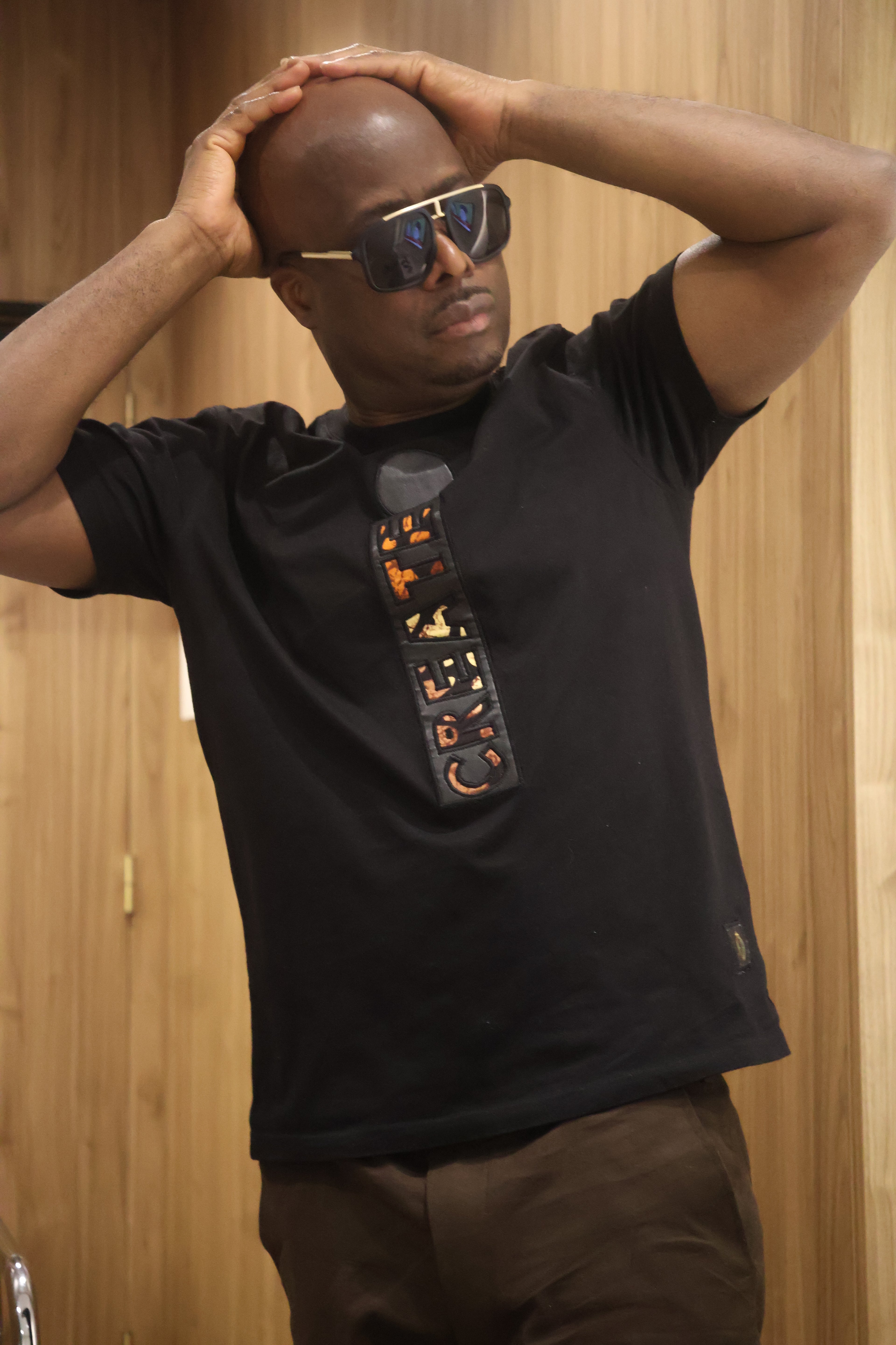 African Fashion Ankara Short Sleeve T -Shirt Black