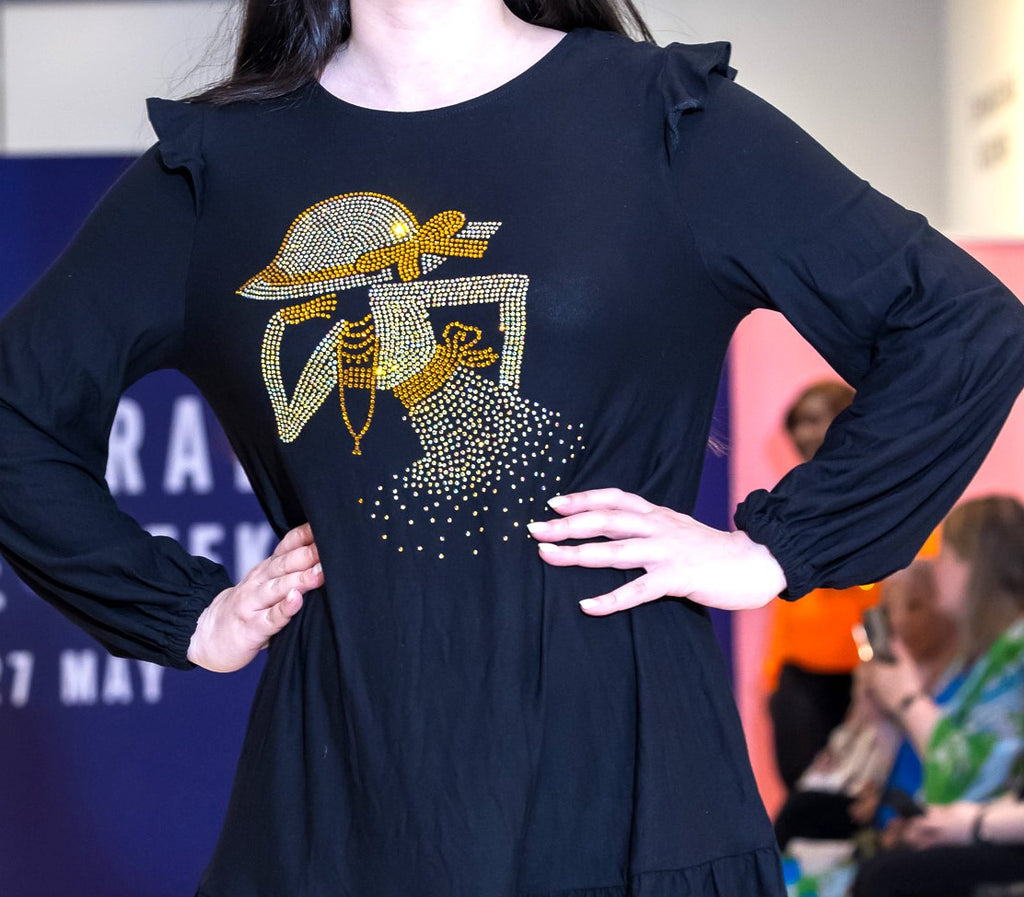 African Fashion Ankara Blinged Stylish Gown- Black