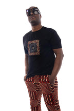 T-shirt à monogramme en tissu africain