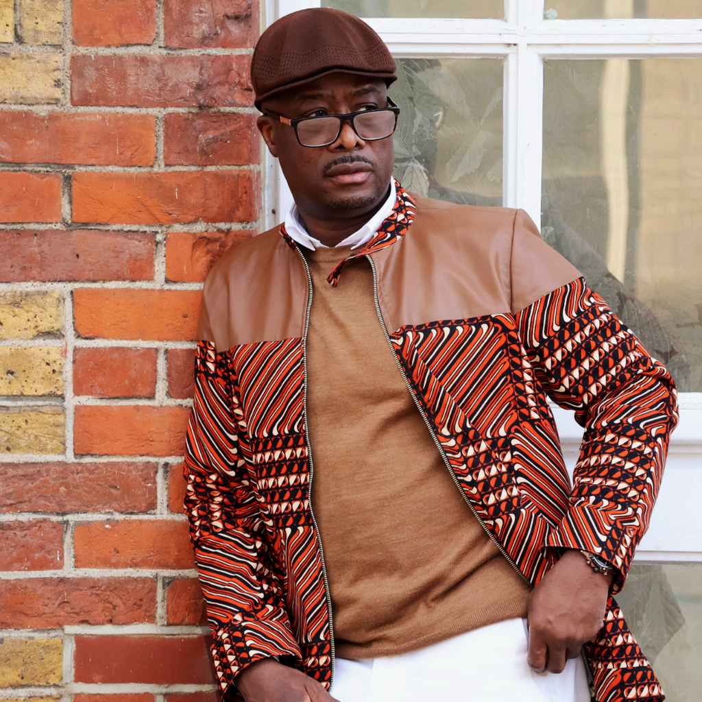 African Print Jacket- Chocolate Brown