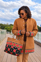 Adesuwa bag editorial photograph 3, balanced lighting and detailed Ankara fabric