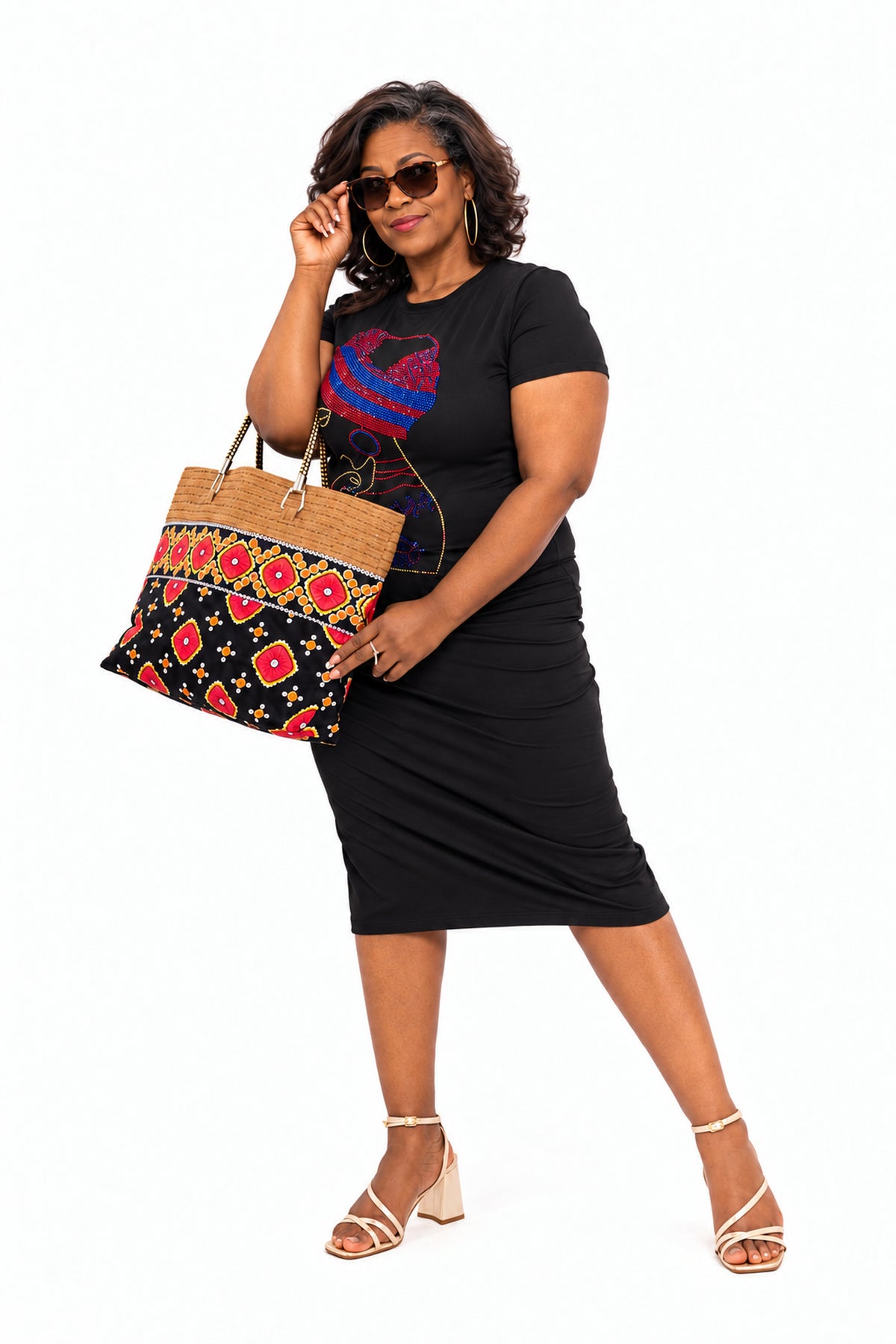 Adesuwa bag editorial photograph 4, balanced lighting and detailed Ankara fabric