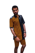 Ensemble chemise et short Ankara motif écailles de poisson