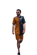 Ensemble chemise et short Ankara motif écailles de poisson