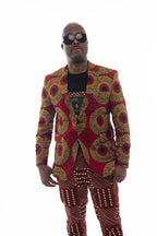 Blazer à imprimé Ankara concentrique