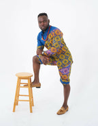 Orion denim and Ankara outfit – view 1