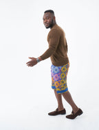 Orion denim and Ankara outfit – view 3
