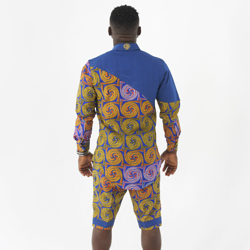 Orion denim and Ankara outfit – view 5