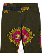 Royal African print trouser waistband close up