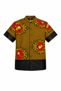Royal African print shirt on white background