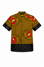 Royal African print shirt on white background