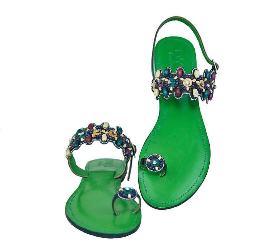 African Fashion Ankara Beaded Sandals