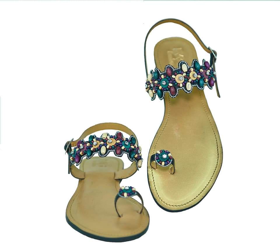 African Fashion Ankara Beaded Sandals